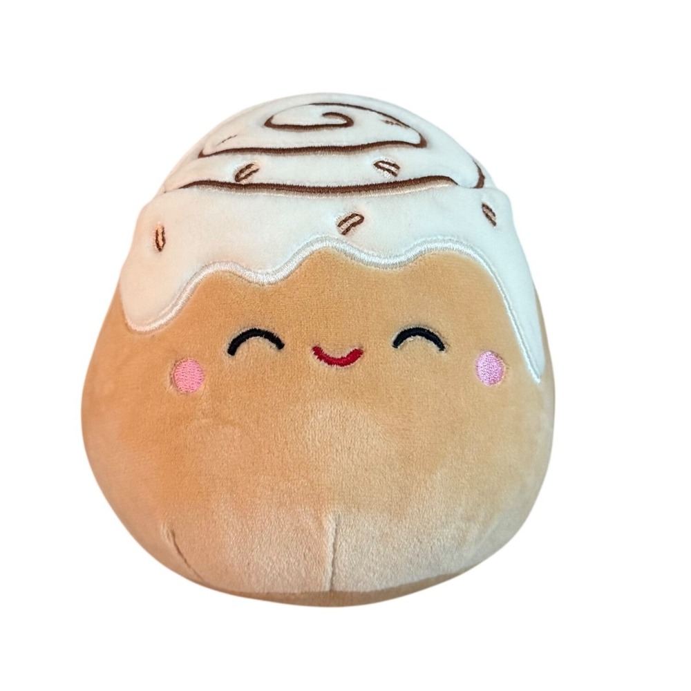 Squishmallows Chanel Cinnamon Bun 5 Inch Mini Plush Tan White Food Squad Toy